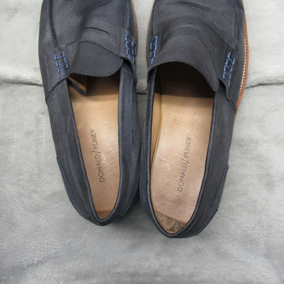 Donald Pliner Shoes Mens Blue 10.5 M Landry Leather Penny Loafers Dress Formal‎